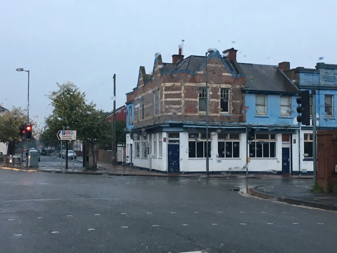 Derelict corner building