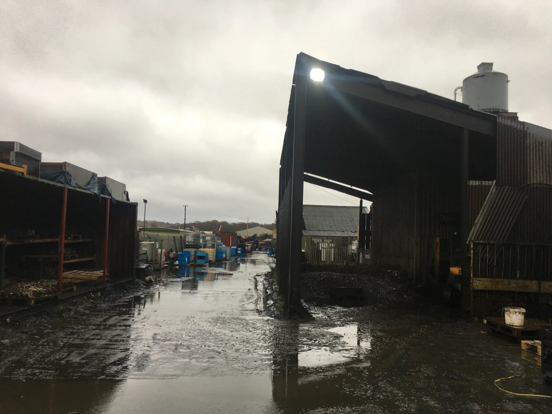 Industrial flooded yard