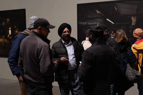 Billy with collaborators at a community event celebrating The Exiles