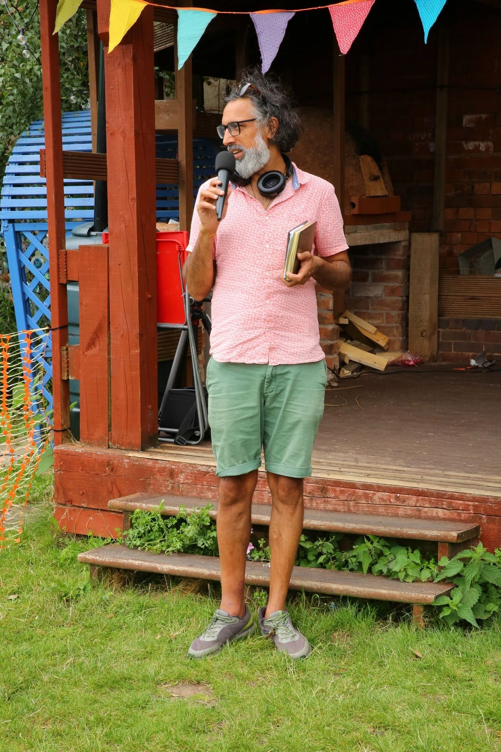 Billy Dosanjh speaking at the Caldmore Community Garden event