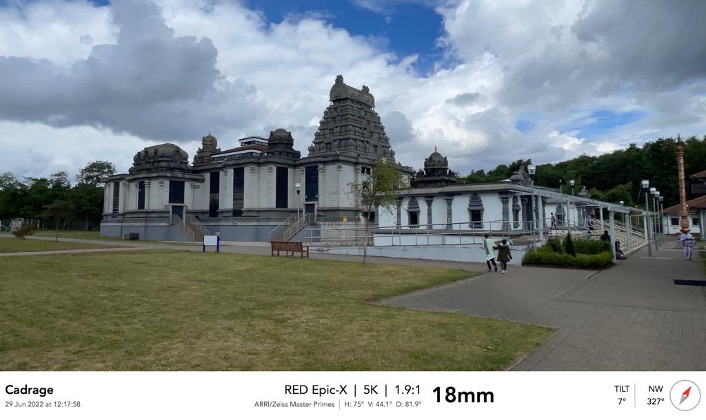 Location scout — Balaji Temple exterior for the levitation sequence